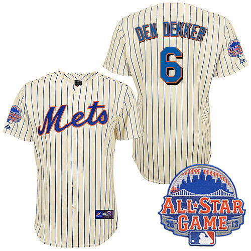 Matt den Dekker #6 Youth Baseball Jersey-New York Mets Authentic All Star White MLB Jersey